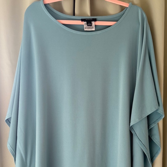 Alfani Teal Stretch Poncho Style with Butterfly Sleeves Size L - Picture 1 of 6
